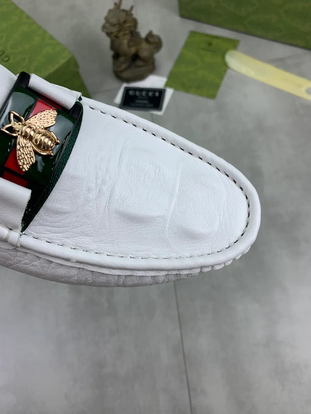 Men's men's shoes💰P360💰[New style]🆘[GUCCI] New classic beanie shoes; Hong Kong original top quality, exquisite craftsmanship, top quality💪🏼High-end boutique men's beanie shoes, British fashion style 🎈The upper is made of Italian imported calfskin🔥, comfortable and breathable, fully imported soft pigskin lining, lazy slip-on Loaf style This fabric is made of 🇮🇹🎈, which is suitable for drivers to drive, and the original non-slip and wear-resistant rubber outsole 🎈Code number: 38-45 Black White 🉑️Choose